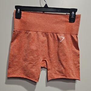 Gymshark Coral-Orange Seamless High-Rise Bike Shorts